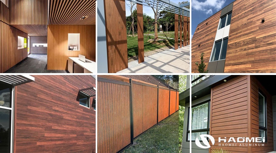 wood grain aluminum application